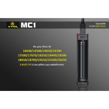XTAR MC1 UNIVERSAL  LI-ON PİL ŞARJ CİHAZI 