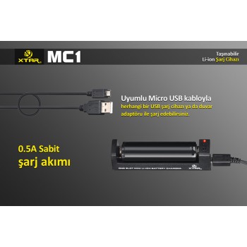 XTAR MC1 UNIVERSAL  LI-ON PİL ŞARJ CİHAZI 